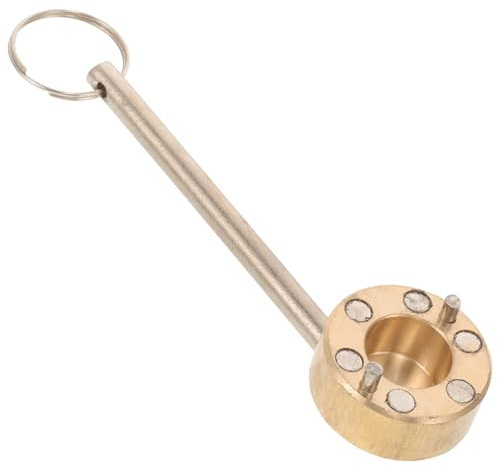 Sosoport Brass Magnetic Radiator Valve Key 13-15mm Utility Shut Off Faucet Key for Plumbing and Radiator Supply Maintenance