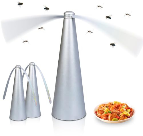 3 Ventilateur Anti Mouche de Table, Répulsif Mouche sur Batterie USB, Chasse Mouche à Hélices Souples, Silencieux Appareil Anti Mouche pour Table Intérieur, Extérieur, Jardin et Camping