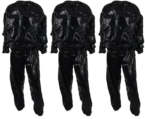 Vjsujehgy 3X Pesante Dovere Fitness Peso Perdita Sudore Sauna Completo da Uomo Esercizio Palestra Anti- Riposa in Pace - Nero 4XL