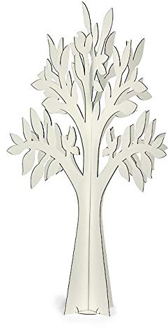 N.1 Dekorativer Baum aus Pappe, Farbe: Weiß, 88,5 cm, Dekoration für Hochzeit, Tisch Mariage und Schaufenster