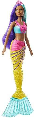 Barbie GJK10 - Dreamtopia Meerjungfrau-Puppe, ca. 30 cm groß, türkis- und lilafarbenes Haar, mit Diadem, Spielzeug Geschenk für Kinder von 3 bis 7 Jahren