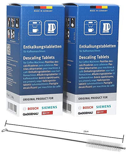 LUTH Premium Profi Parts 2 x 6 pastiglie decalcificanti per caffettiera completamente automatica Tassimo adatto per Siemens 00311864 311864 TZ60002 Set con spazzola di pulizia