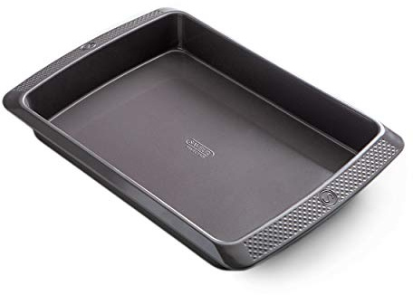 SAVEUR SELECTS 10 x 14-Inch, 25 x 35 Cm Large Roasting Pan Tray | Non-Stick, Carbon Steel, Oven & Dishwasher Safe - Gray - Artisan Series