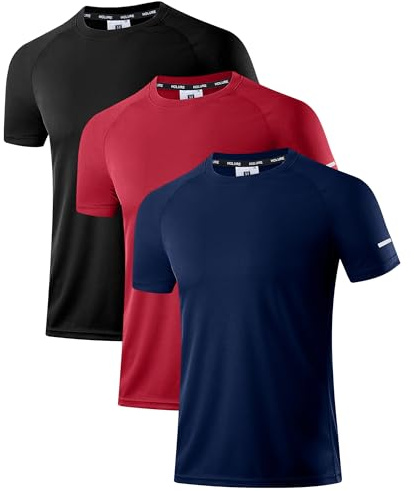 Herren Activewear T-Shirts 1/3/4/5/6er Pack | Slim Fit Sport Shirts | Atmungsaktiv, Schnelltrocknend & Leicht | mit Reflektierenden Details für Fitness, Laufen & Training