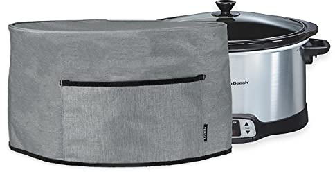 Crutello Crock Pot Cover- Small Appliance Dust Cover Measuring 18.57x 8.5x 11.75Compatible with Hamilton Beach and Crock Pot 6, 7 or 8 Quart Slow Cookers