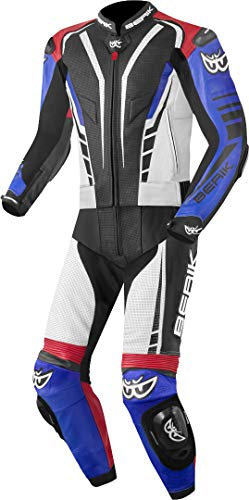 Berik XR-Ace 2-Teiler Motorrad Lederkombi, schwarz/weiß/rot/blau, 54