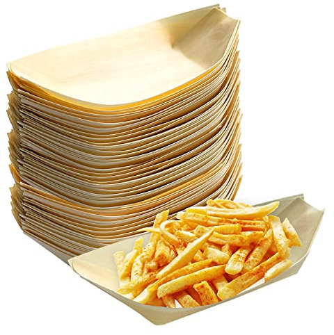 Jesdavan Finger Food, 100 Pezzi Barchette Finger Food, 17 x 8cm Finger Food Monouso, Degradabile Ciotole Usa e Getta per Feste, Compostabile Finger Food Contenitori Adatto per Snack Dessert Antipasti