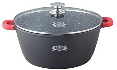 Haussmann Héritage® Faitout/Marmite Diamètre 32cm Hauteur 17.4cm 18.5L avec Revêtement type pierre－Tous feux dont induction－ (32cm)