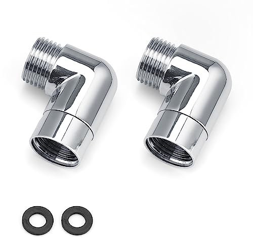 2 Pezzi Soffione Doccia Fisso Adattatore, PARFCO 90 Gradi Doccetta Adattatore, Adattatore Girevole per Telefono Doccia e Accessori Doccia