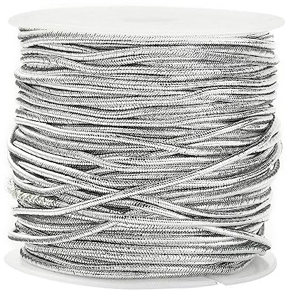 UR URLIFEHALL 21 Yards / 20m Elastic Cord Beading Cord Tråd 1mm Silver Bead Cord för DIY Handgjorda hantverk Smycken som gör presentdekoration