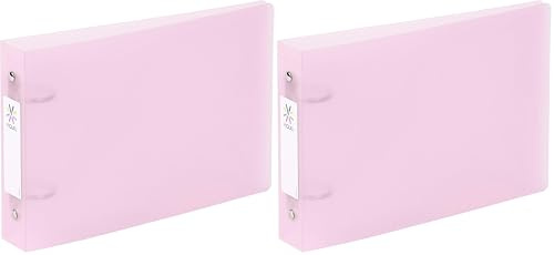 Viquel Bristol Ordnungsmappe mit ID-Etiketten, 2 Ringe, A5, 25 x 16,5 cm, rosa (Packung mit 2)