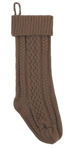 CHENGZI Weihnachtskamin Dekorationen große gestrickte Socken gestrickte Geschenktaschen Weihnachtssocken Wollsocken Dekoration (Kaffee)