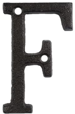 Hausnummer Eisenzahlen, Metallbuchstaben, Gusseisen, Hausadressennummer, massives schwarzes Metall, Tornummer, passende Schrauben, Heimdekoration für Postkasten, Tür, Heim, Adress Nummer (Color : F)