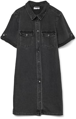 VERO MODA Kvinnlig jeansklänning VMJENNIE kort klänning, Svart denim, XL
