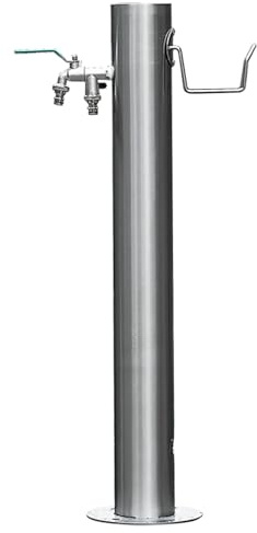 Columna de Agua Independiente para jardín con Soporte para Manguera Exterior,Grifo de Agua montado en el Suelo de Acero Inoxidable 304 anticongelante,Poste del Grifo del Patio,Fuente de Agua Hidrant