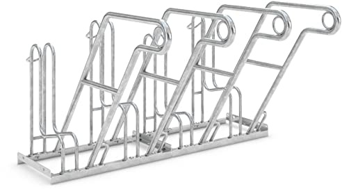 Anlehnparker 4604 | Fahrradständer für einseitiges Parken von 4 Fahrrädern | Freiaufstellung | Abwechselnde Hoch-/Tiefeinstellung | erweiterbar | Dreifke®