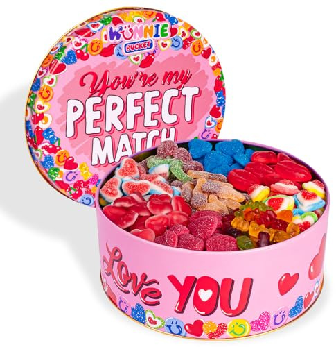 Wunnie bucket by American Uncle – Idea Regalo San Valentino per lei o per lui, fidanzato o fidanzata, regalo anniversario – Latta caramelle San Valentino da 3kg