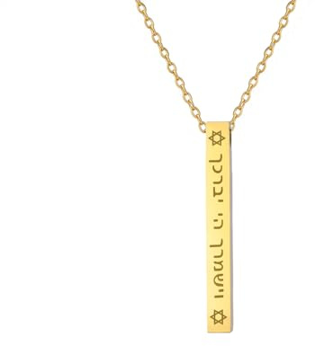 Dreamtimes Colliers juifs pour femmes Étoile de David Colliers Hexagramme Collier Pendentif Bible Hébreu Israël Colliers Versi Bracelet Écriture Bijoux Chrétiens et Hébreux (or)