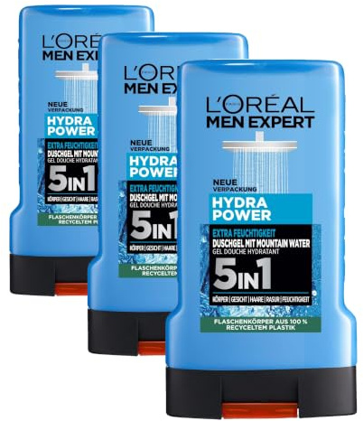 L'Oréal Men Expert XXL 5in1 Duschgel und Shampoo für Männer, Duschbad zur Reinigung von Körper, Haar und Gesicht, Herren Körperpflege für langanhaltende Frische mit Karbon, Pure Carbon, 1 x 250 ml