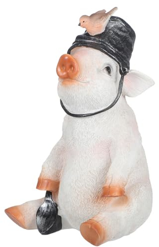HANABASS Ornements de cochon de jardin, figurines de cochon ornement de jardin, décoration de bureau, paysage intérieur, artisanat en résine pour cour, 20 cm de haut