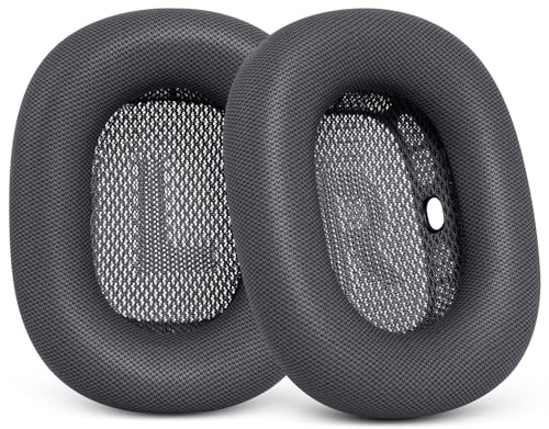 GVOEARS Ohrpolster für Apple AirPods Max – Ersatz-Ohrmuscheln – verbesserte Kopfhörerabdeckung für Air Pod Max Leder mit Silikongel (grau) | Verbesserte Ohrpolster für Air Pod Max mit Protein-Leder-Silikongel für Workout, Fitnessstudio (Space Gray)