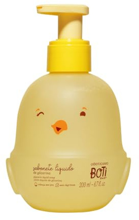 O Boticário Boti Baby Jabon Líquido para Cabello y Cuerpo Gel de Baño Champu Bebe y Niños con Glicerina Segura Probada por Pediatras 200ml