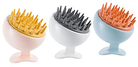 PLAFOPE 3stücke Kopfhaut Massagebürsten Sanfte Haarreinigung Kopfhaut Peeling Ergonomisches Design Für Entspannung Und Durchblutung Für Haartypen