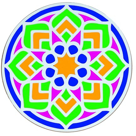 Wooden DIY Floral Diwali Rangoli Mat Easy to Use or to Fill Rangoli Template Rangoli Decorative Boards for Indian Traditional Festival New Year Decor MDF Readymade Round Flower Design Rangoli