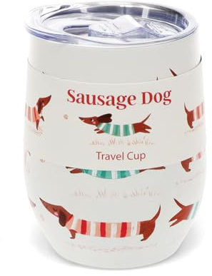 Rex London Travel Cup 350ml, Sausage Dog Pattern, photo frames, Pet Motif. | picture frames, photo frames, frame, wooden photo frame, picture display, wall art mount, wooden tabletop, portrait gallery