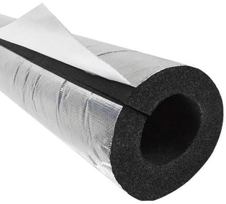 Flexible Rohrisolierung Isolierschlauch Rohrdämmung, Aluminiumfolien Schaumstoffschlauch ID 20 22 25 34 43 48 60 76 89 108 110mm, TK 30mm Für Heizung und Sanitär Klimaanlagen(ID 25mm)