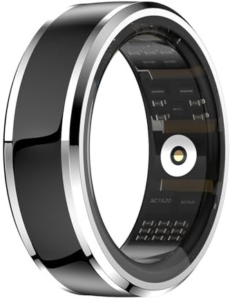 Heart Rate Health Fitness Smart Ring, Waterproof Health Tracker for Android iOS, Bluetooth Activity Monitor Wearable for Men Women