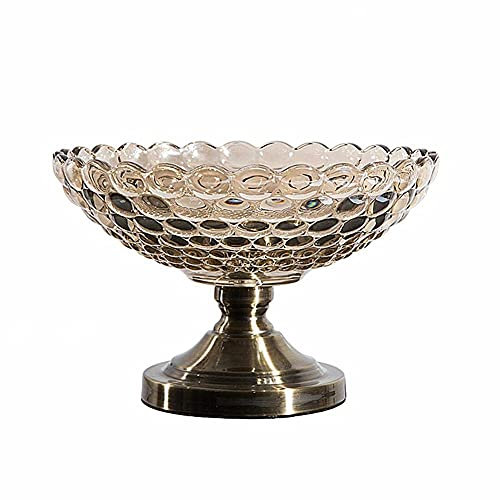 BCJMKDX Coupe à Fruits， Bol en Verre Cristal de Luxe Moderne, 11,6 Pouces, Bol en Verre Transparent décoratif for Fruits, Cuisine, centres de Table et Autres décorations d'intérieur