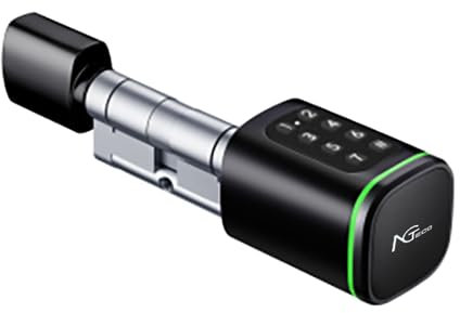 NGTeco Cerradura de puerta de huellas dactilares, cerradura inteligente impermeable, cerradura biométrica de puerta de huellas dactilares (teclado)