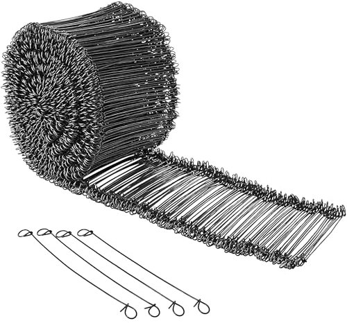 Build With Colour Rebar Reinforcing Mesh Loop Ties 1,000 6 | Heavy-Duty Metal Double Loop Rebar Ties for Concrete, Rust-Resistant Reinforcing Bar Ties, Twist Wire Ties for Potato Bags & Garden Fences