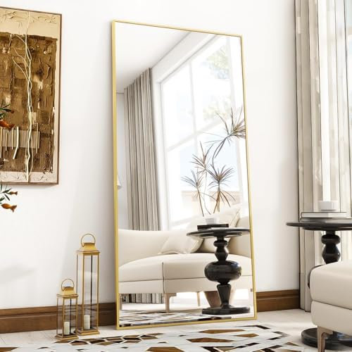 BEAUTYPEAK Specchio intero 171 x 76 cm, grande specchio da parete e specchio da parete con cornice in alluminio, vetro antiurto per una riflessione senza distorsioni, ideale per camere da letto, porte