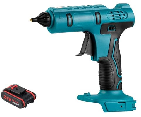 Pistolet à Colle Chaude sans Fil 600 W, Anti-brûlure, Rechargeable, avec 2 bâtons de Colle de 11 mm, Outil de réparation pour Batterie 18 V, pour Loisirs créatifs et réparations ra