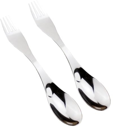 Spork a Doppia Estremità in Acciaio Inox 2 Pezzi per Campeggio