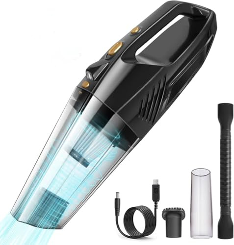 tadpole Handstaubsauger, Leistungsstarker Auto Handstaubsaugers Kabellos mit LED-Licht, 120W Mini Tragbarer Staubsauger für Sofas, Haustier und Auto
