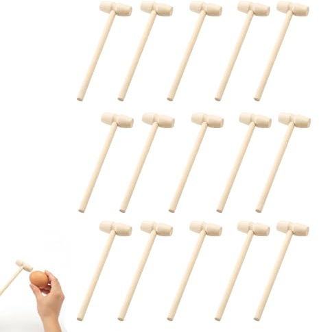 15PCS Wooden Mallet, Small Hammer, Mini Hammer with Mallet and Hammer