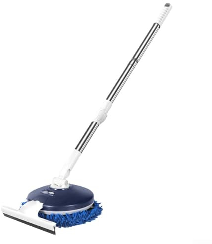 Honseadek Limpiador de trapeador giratorio eléctrico inalámbrico, máquina automática 2 en 1 con poste telescópico para limpieza en húmedo y seco (mejorado + limpiaparabrisas)