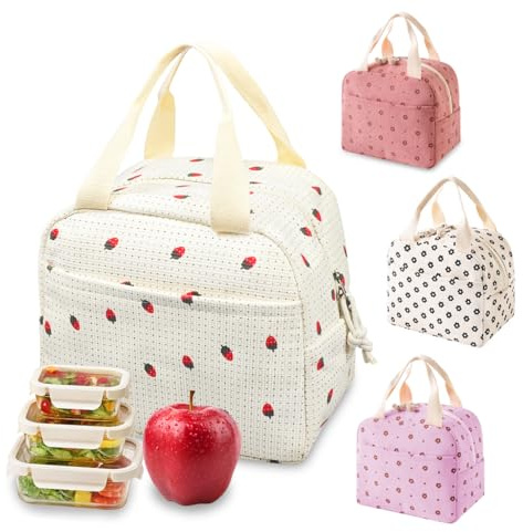 SHSMPXOY Bolsa Termica Porta Alimentos 10L, Pana Bolsa Comida Trabajo, Lunch Bag con Aislamiento, Nevera Portátil para Comida, Almuerzo, Trabajo, Viajes, Escuela y Picnic