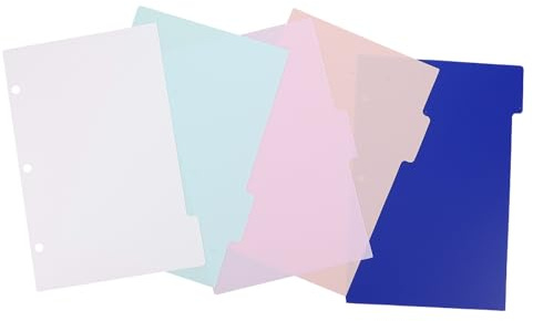 PRETYZOOM Intercalaires A5 pour Classeur 3 Trous, 5 Feuilles de Séparation par Sujet, Onglets Colorés Résistants en Plastique, Séparateurs Marque-pages pour Bureau et Organisation Scolaire