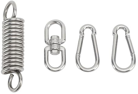 DouWen MO Sac de Frappe à Ressort en Acier Inoxydable 304, capacité de Charge de 200 kg, Ressort de Suspension pour Sacs de Boxe à Rotation de 360 degrés, pour balançoires, hamacs et utilisa