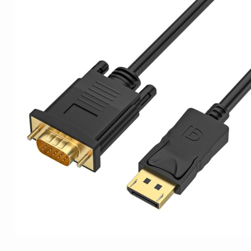 Cable DisplayPort a VGA 1,8M, Adaptador DP Macho a VGA Macho 1080P