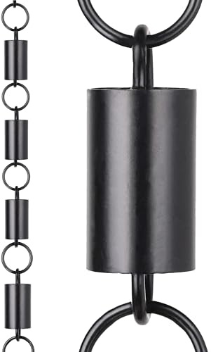 RainChains Pacific Channel Rain Chain 8.5ft Black Aluminum Rain Chains for Gutters Decorative Chain.