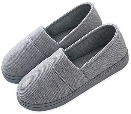 AioTio Chaussons pour Femme Confortables en Mousse à mémoire de Forme, avec Semelle en Caoutchouc antidérapante(Gris, 38/39 EU, M Étiquette de Semelle)