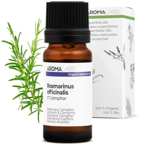 Romero Alcanfor BIO (Rosmarinus officinalis - QT alcanfor) - 10 mL - Aceite Esencial Quimiotipado y Certificado AB - Aroma Labs