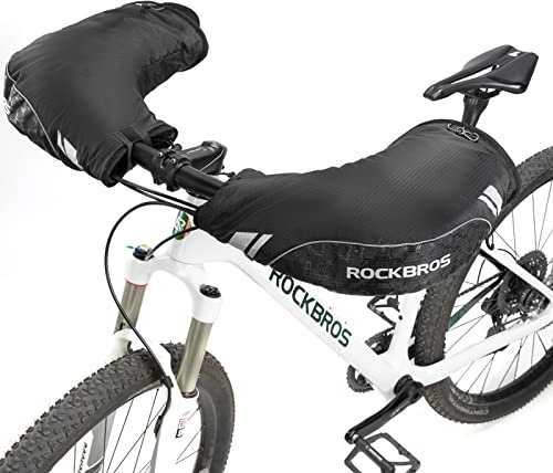 ROCKBROS Handlebar Covers Mountain Bike Bicycle Handlebar Warmers Cold Weather Bike Pogies Windproof Thinsulate Thermal Winter Handlebar Gloves for Mountain Bikes, ATV, Snow Mobile, Motorcycles