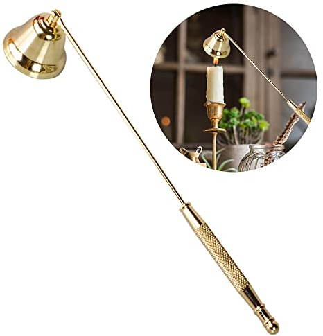CC wonderland zone Candle Snuffer Accessory -Wick Snuffer Accessory with Long Handle for Putting Out Candle Flame Safely,Gold(Bells Shape)