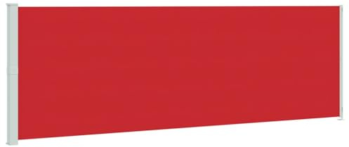 vidaXL Toldo Lateral Retráctil de Jardín Separador Terraza Balcón Pantalla Solar Viento Enrollable Función Retroceso Automático Rojo 200x600 cm